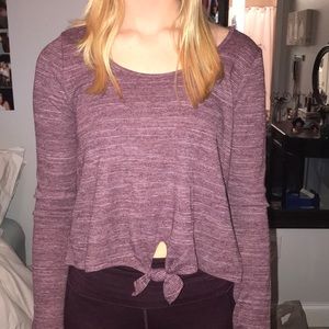 Purple bow-front  sweater
